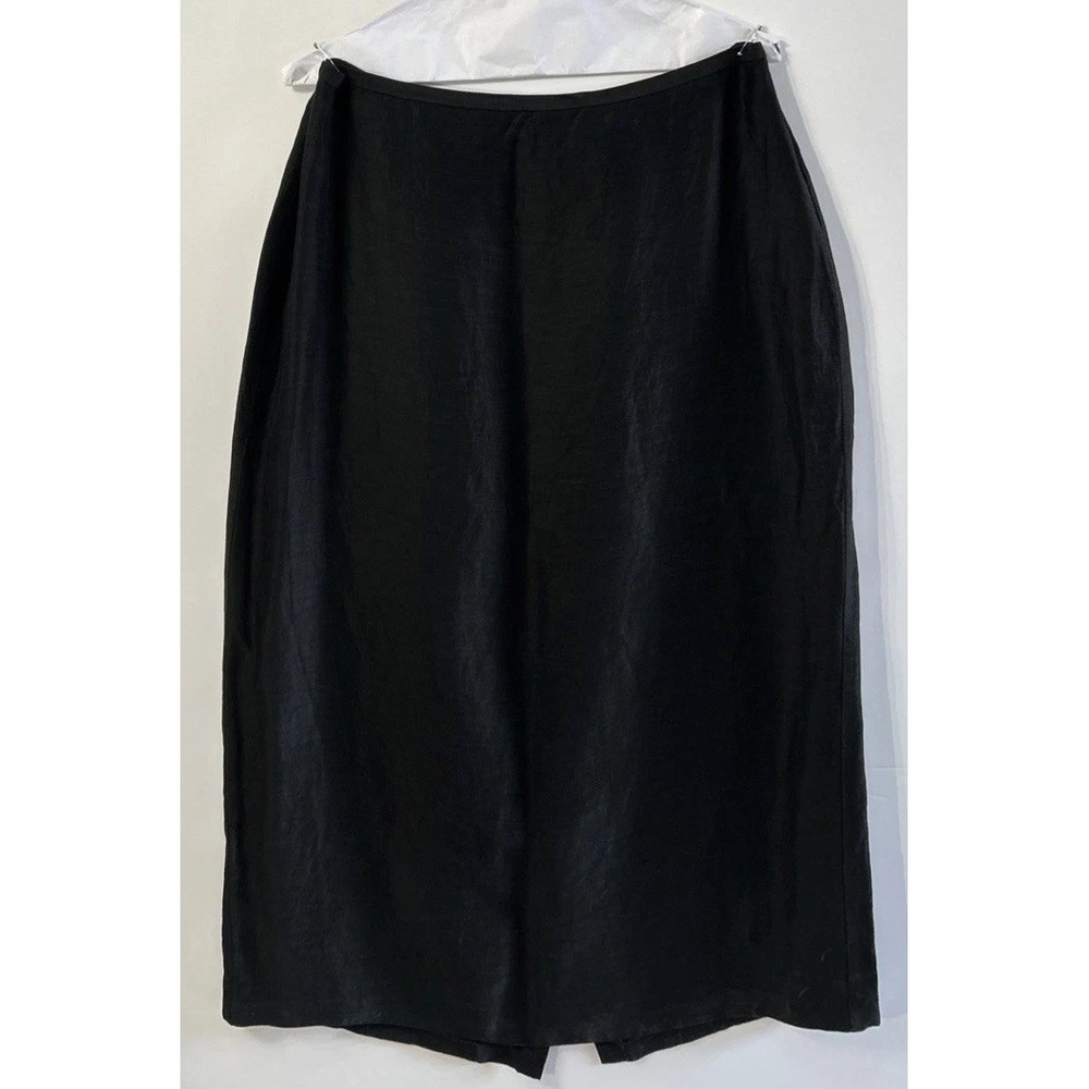 Eileen Fisher Linen Silk Blend Skirt Black Sz 1 X Cleaned